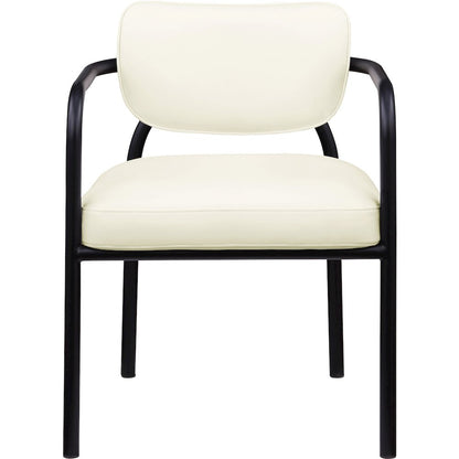 Serava Cream Vegan Leather Upholstered Dining Chair, Set of 2