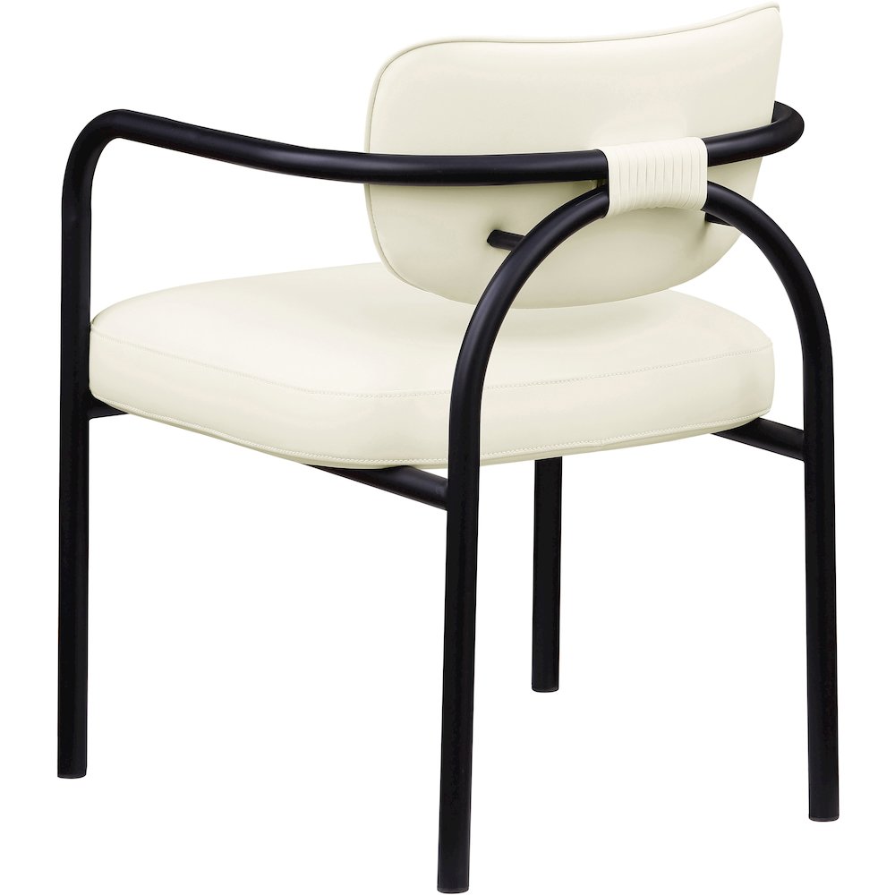 Serava Cream Vegan Leather Upholstered Dining Chair, Set of 2