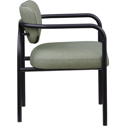 Serava Green Vegan Leather Upholstered Dining Chair, Set of 2