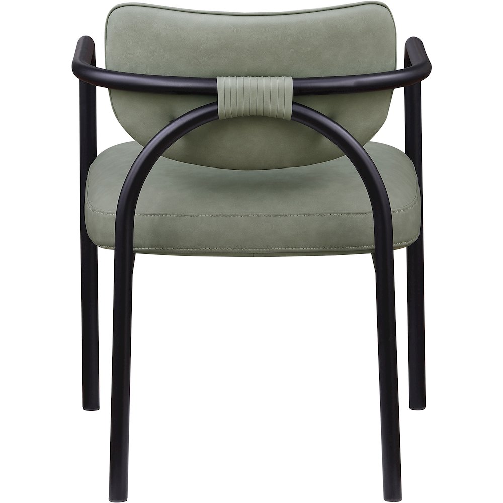 Serava Green Vegan Leather Upholstered Dining Chair, Set of 2