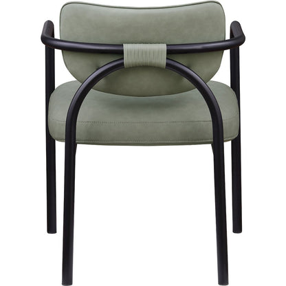 Serava Green Vegan Leather Upholstered Dining Chair, Set of 2