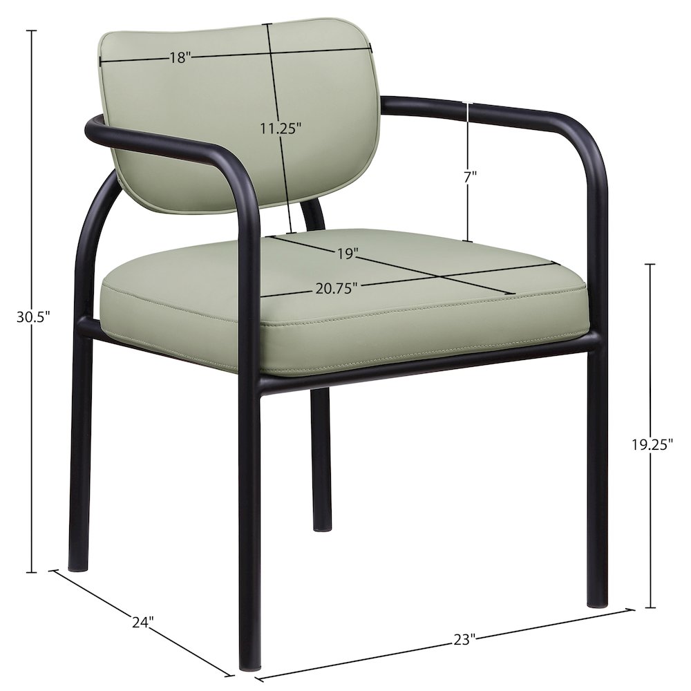 Serava Mint Vegan Leather Upholstered Dining Chair, Set of 2