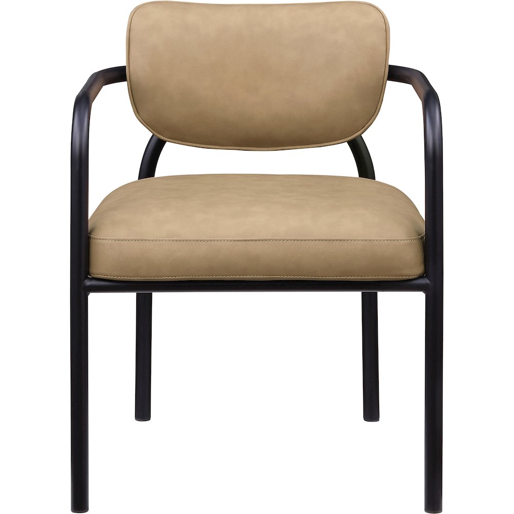 Serava Tan Vegan Leather Upholstered Dining Chair, Set of 2