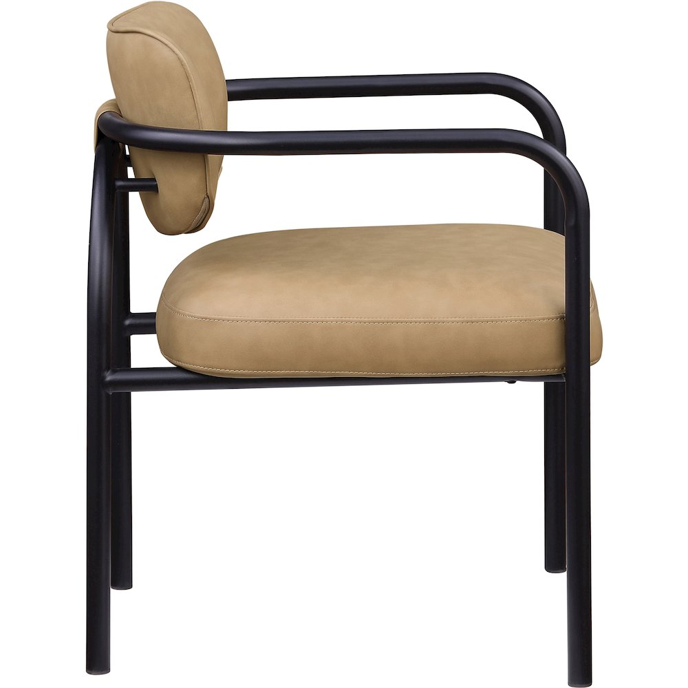 Serava Tan Vegan Leather Upholstered Dining Chair, Set of 2