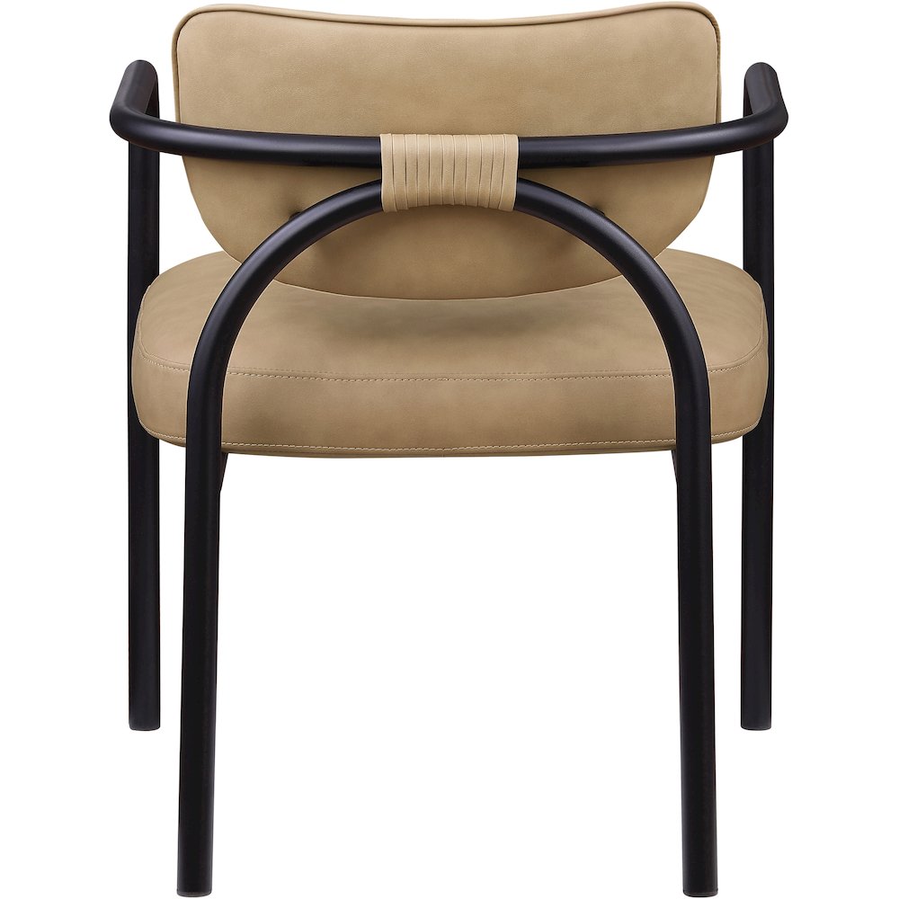 Serava Tan Vegan Leather Upholstered Dining Chair, Set of 2