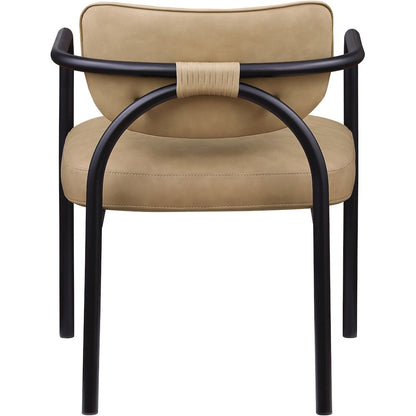 Serava Tan Vegan Leather Upholstered Dining Chair, Set of 2