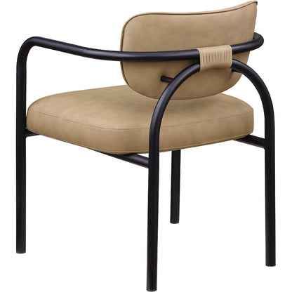 Serava Tan Vegan Leather Upholstered Dining Chair, Set of 2