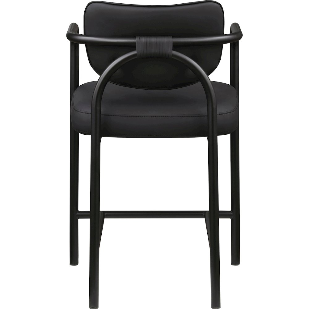 Serava Black Vegan Leather Upholstered Counter Stool