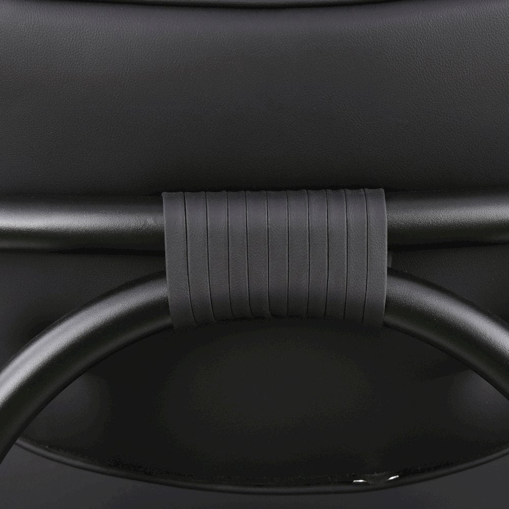 Serava Black Vegan Leather Upholstered Counter Stool