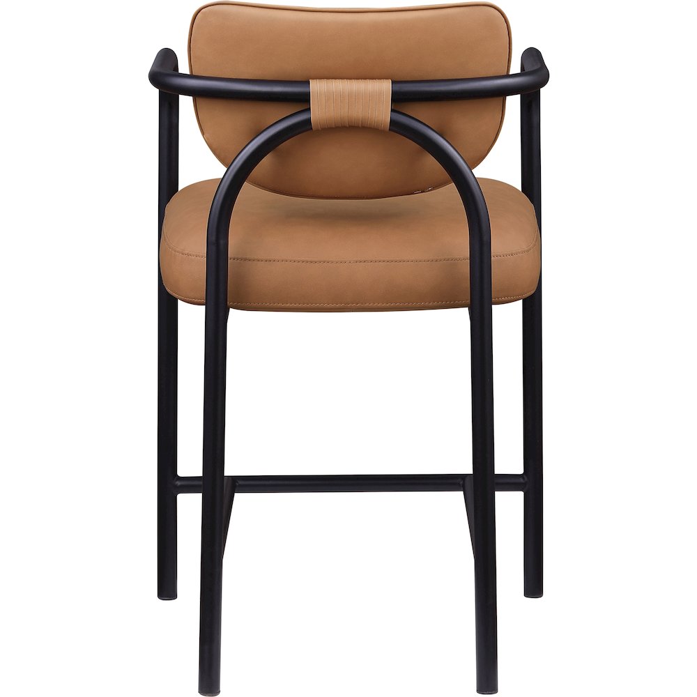 Serava Cognac Vegan Leather Upholstered Counter Stool