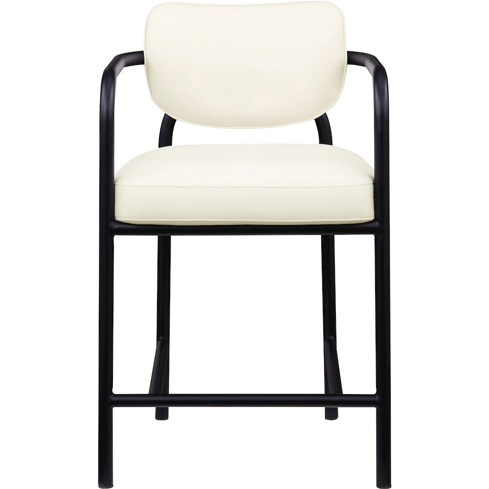 Serava Cream Vegan Leather Upholstered Counter Stool