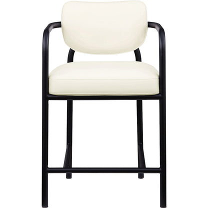 Serava Cream Vegan Leather Upholstered Counter Stool