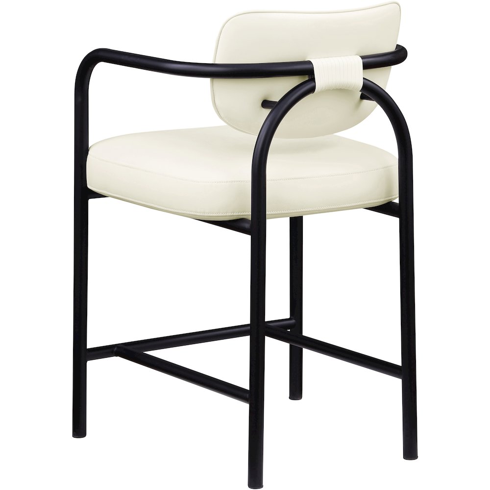 Serava Cream Vegan Leather Upholstered Counter Stool