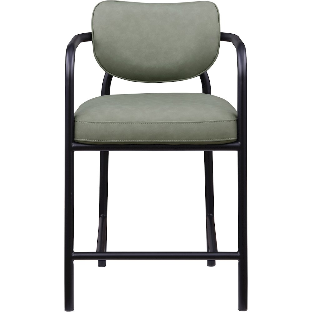 Serava Green Vegan Leather Upholstered Counter Stool