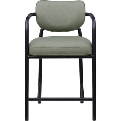 Serava Green Vegan Leather Upholstered Counter Stool