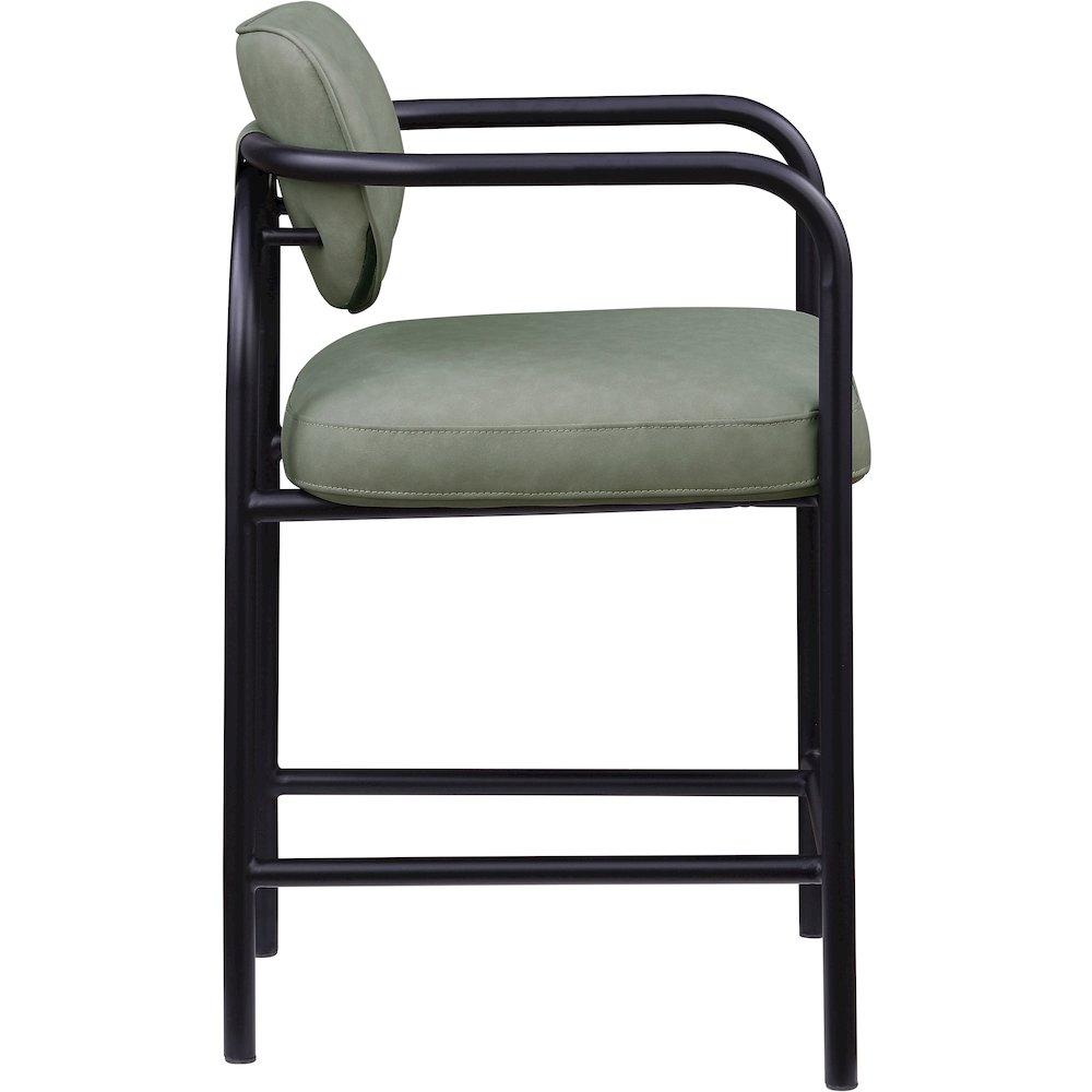 Serava Green Vegan Leather Upholstered Counter Stool