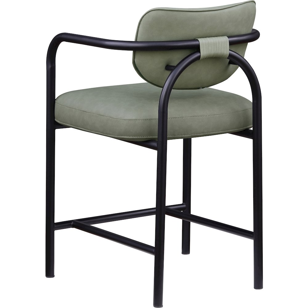 Serava Green Vegan Leather Upholstered Counter Stool