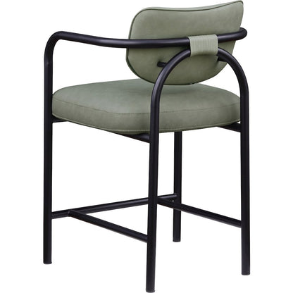 Serava Green Vegan Leather Upholstered Counter Stool