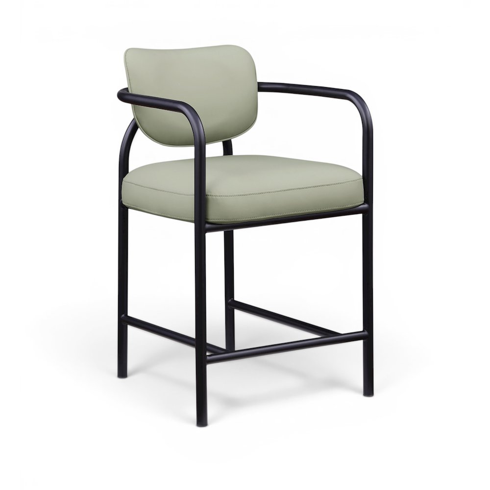 Serava Mint Vegan Leather Upholstered Counter Stool