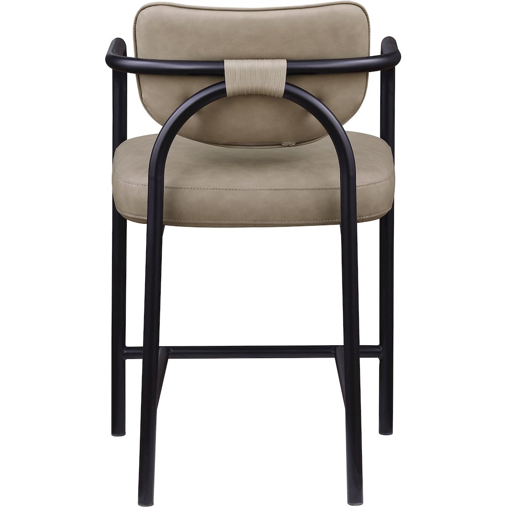 Serava Taupe Vegan Leather Upholstered Counter Stool