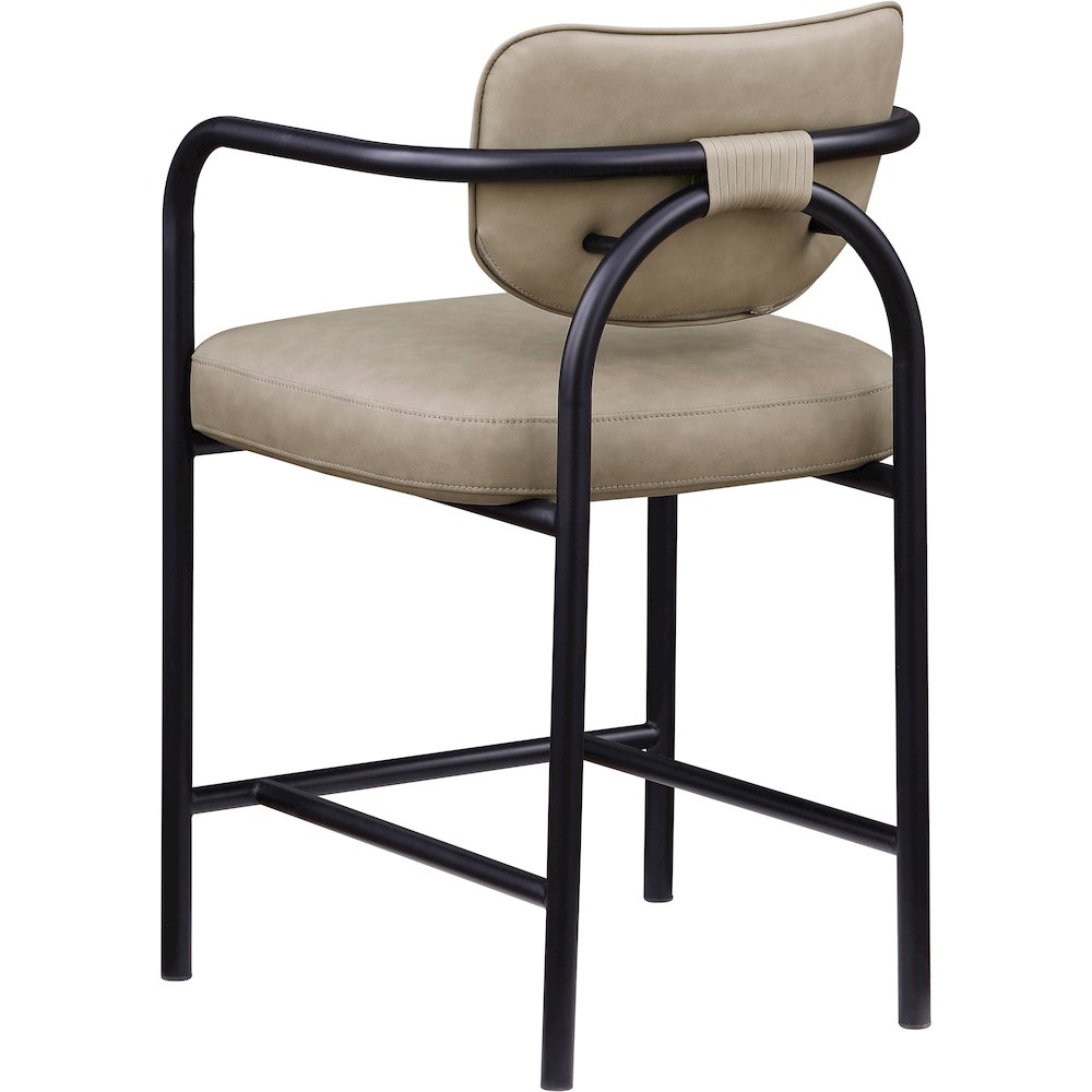 Serava Taupe Vegan Leather Upholstered Counter Stool