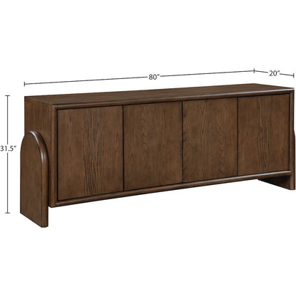 Elanor Brown Oak Veneer Rubberwood Sideboard/Buffet
