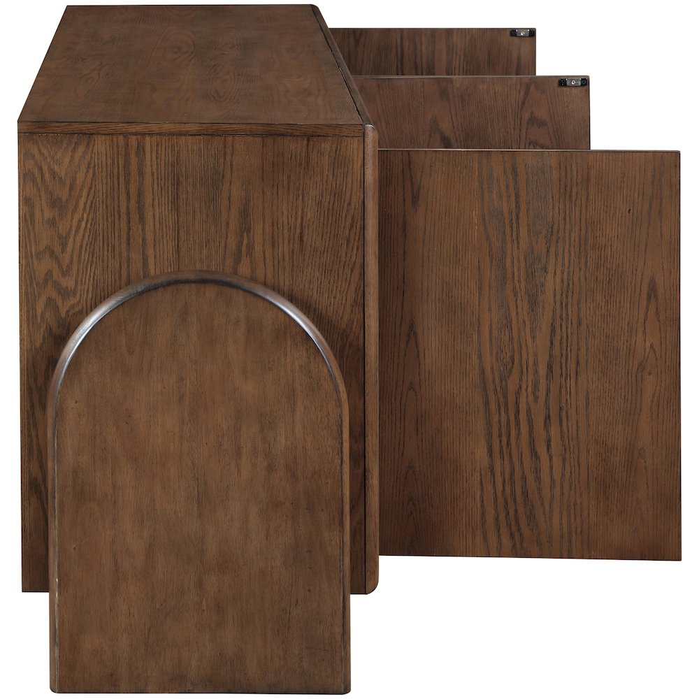 Elanor Brown Oak Veneer Rubberwood Sideboard/Buffet