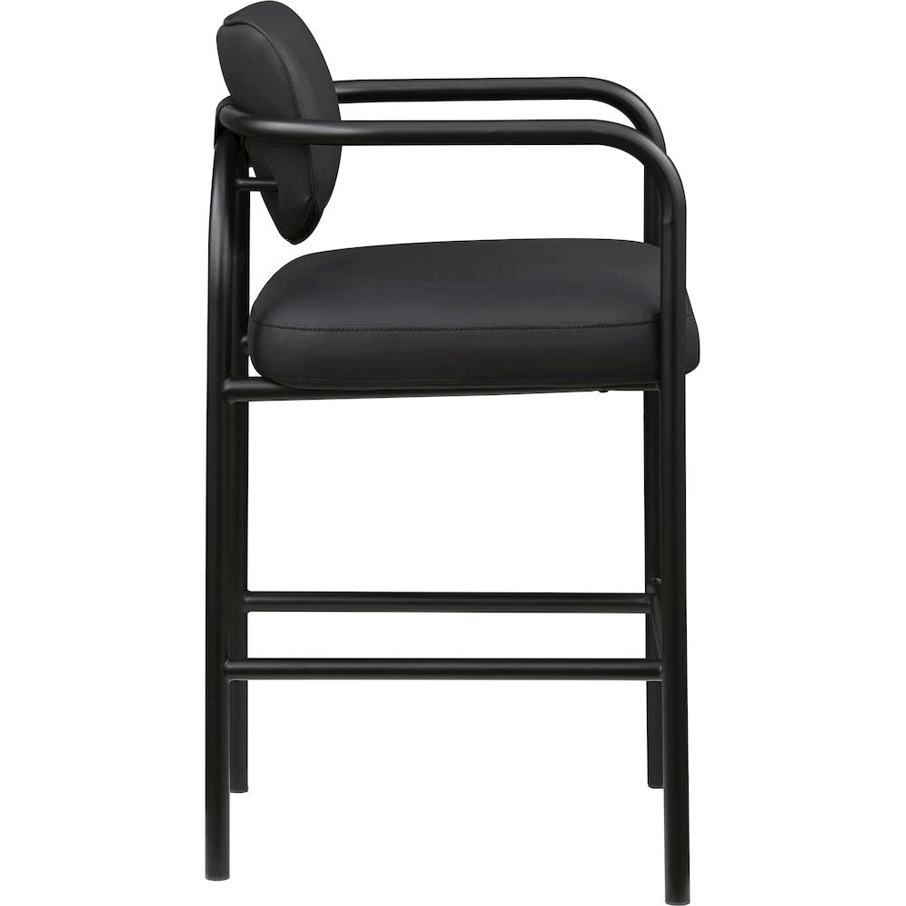Serava Black Vegan Leather Upholstered Bar Stool