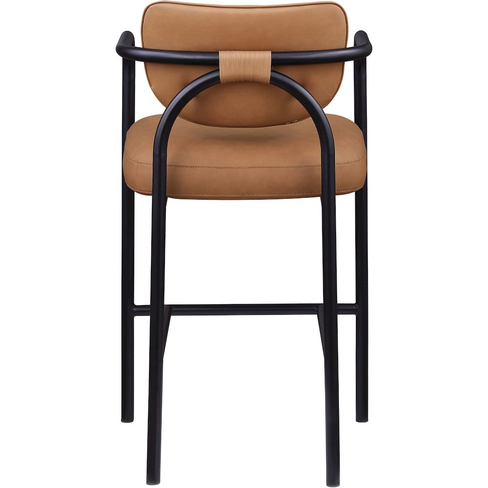 Serava Cognac Vegan Leather Upholstered Bar Stool
