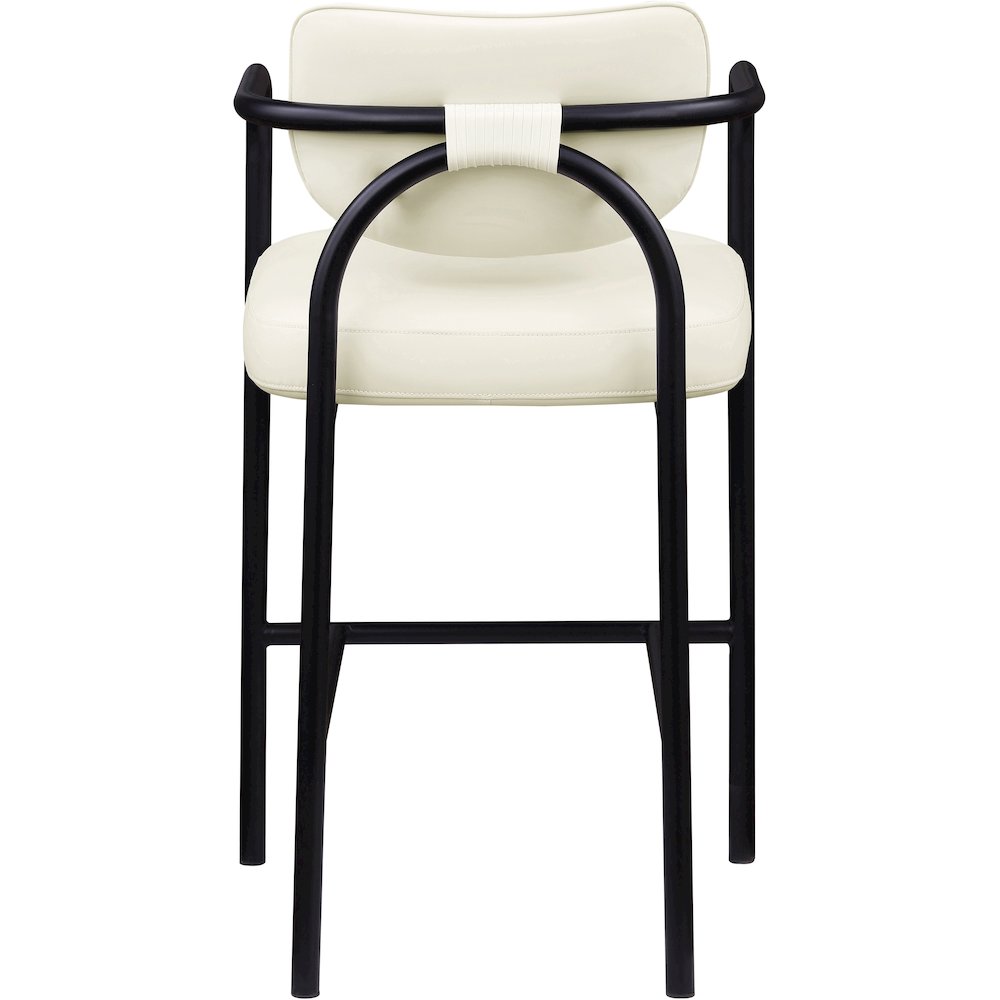 Serava Cream Vegan Leather Upholstered Bar Stool