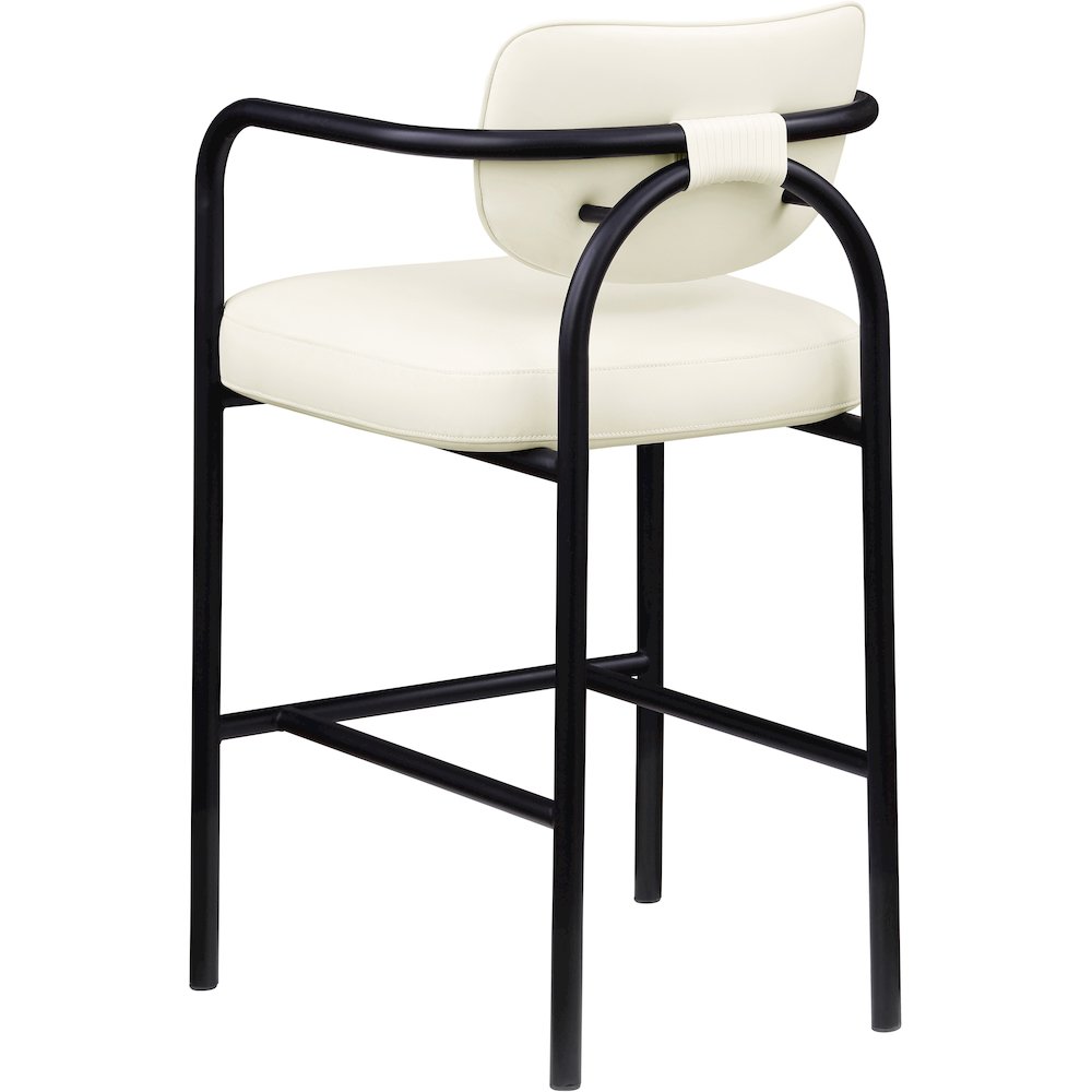 Serava Cream Vegan Leather Upholstered Bar Stool