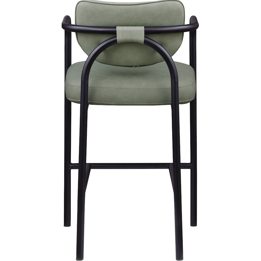 Serava Green Vegan Leather Upholstered Bar Stool
