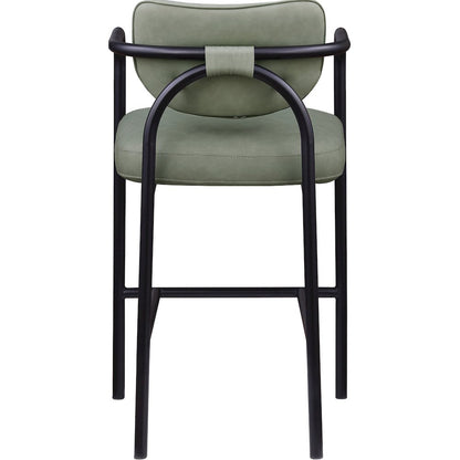 Serava Green Vegan Leather Upholstered Bar Stool
