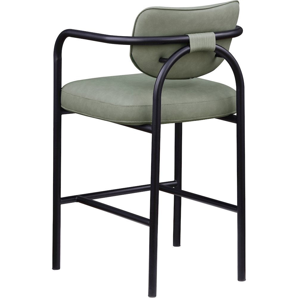 Serava Green Vegan Leather Upholstered Bar Stool
