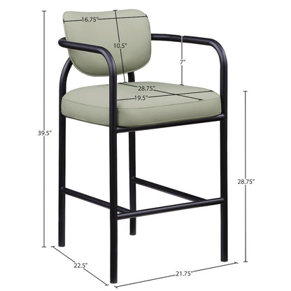 Serava Mint Vegan Leather Upholstered Bar Stool