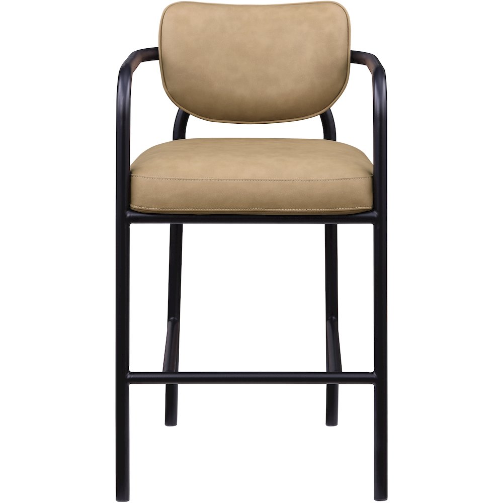 Serava Tan Vegan Leather Upholstered Bar Stool
