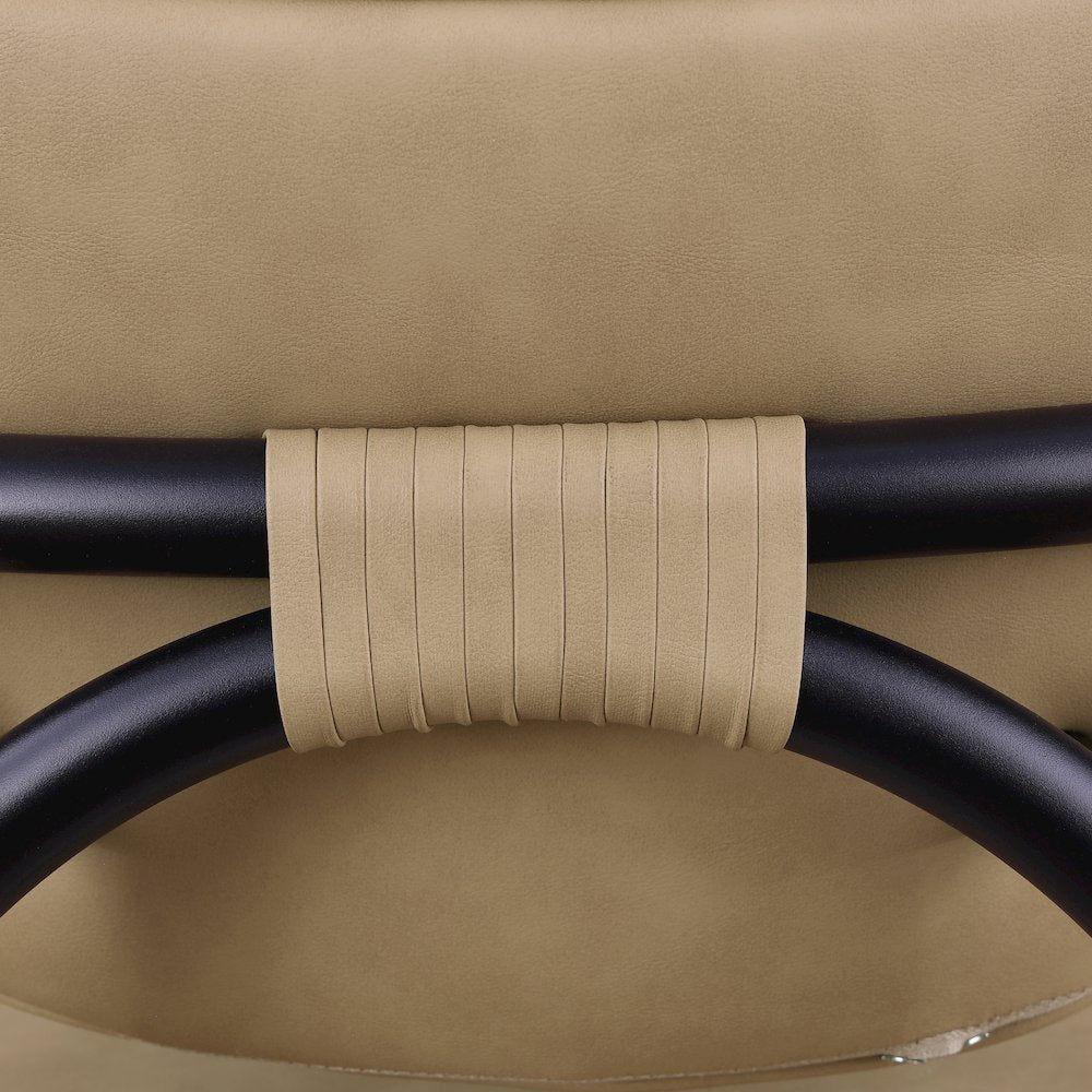 Serava Tan Vegan Leather Upholstered Bar Stool
