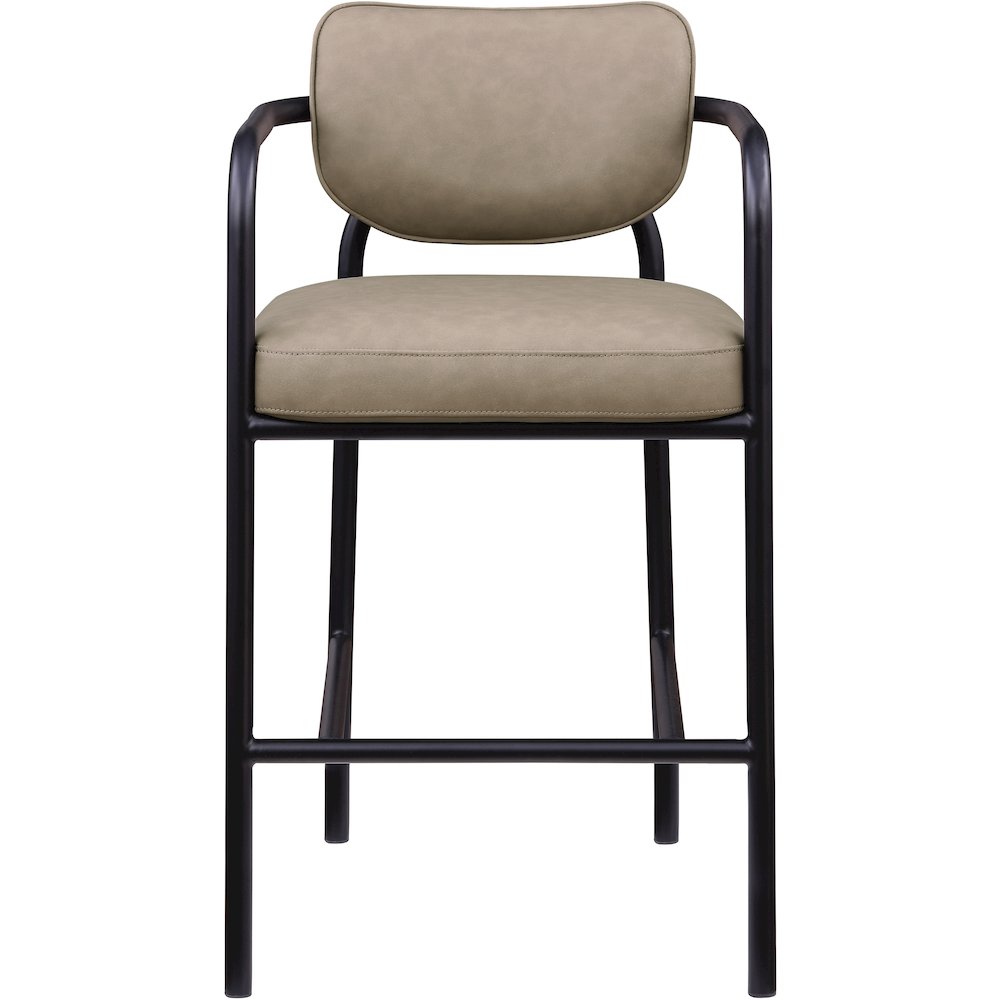 Serava Taupe Vegan Leather Upholstered Bar Stool