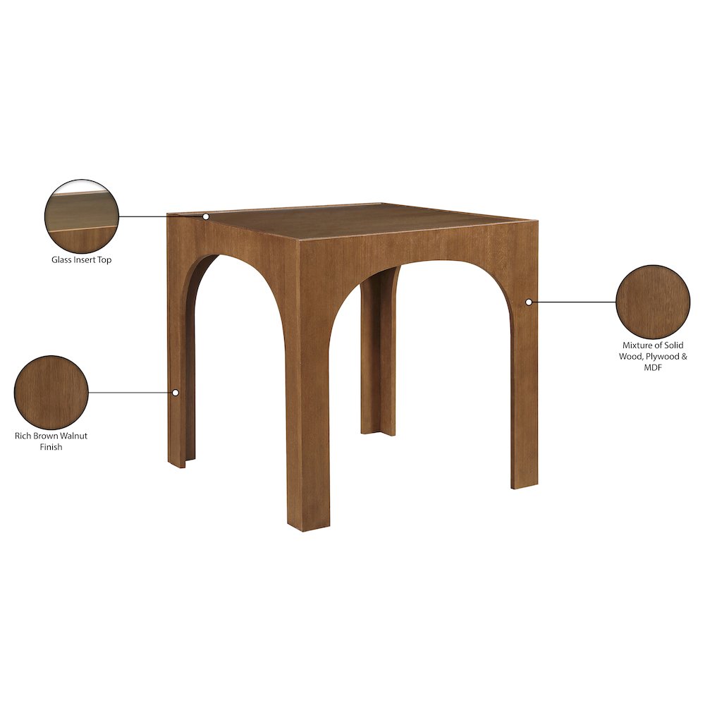 Waldorf Brown Tempered Glass Top Counter Height Table