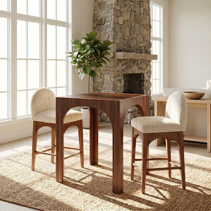 Waldorf Brown Tempered Glass Top Counter Height Table