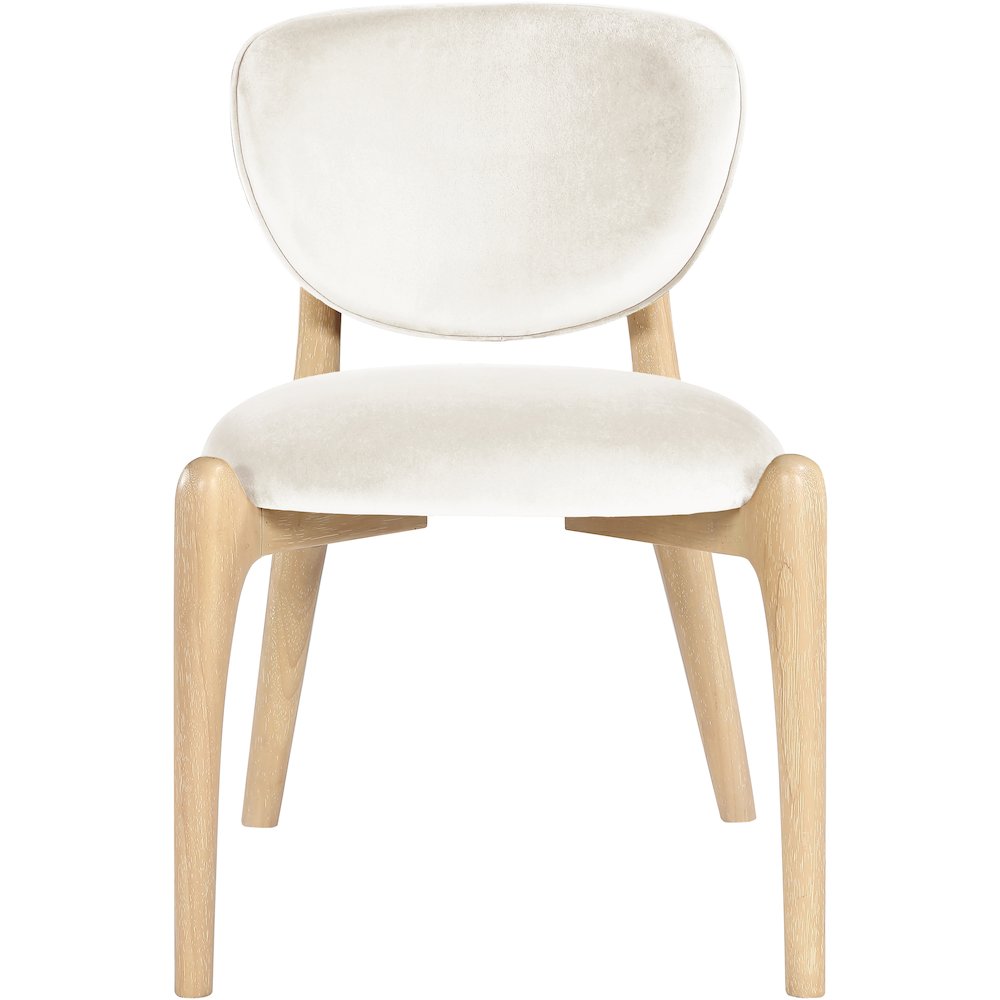 Velora Cream Velvet Performance Fabric Upholstered Dining Chair, Set of 2