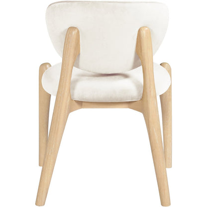 Velora Cream Velvet Performance Fabric Upholstered Dining Chair, Set of 2