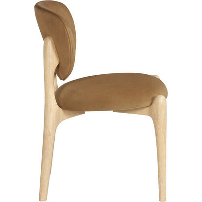 Velora Saddle Velvet Performance Fabric Upholstered Dining Chair, Set of 2