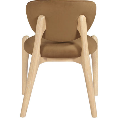 Velora Saddle Velvet Performance Fabric Upholstered Dining Chair, Set of 2