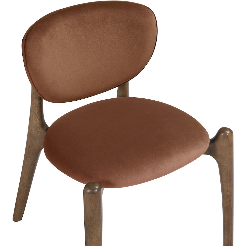 Velora Cognac Velvet Performance Fabric Upholstered Dining Chair, Set of 2