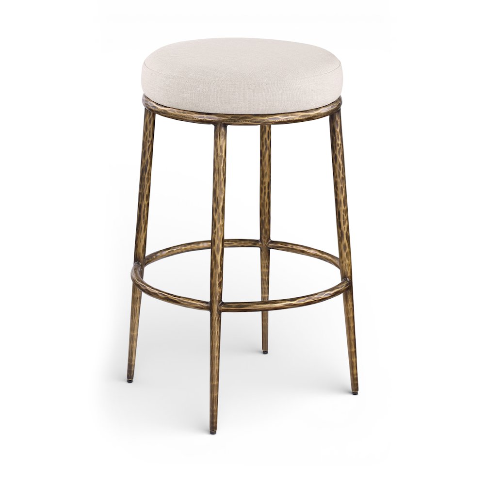 Ferro Beige Performance Fabric Upholstered Bar Stool