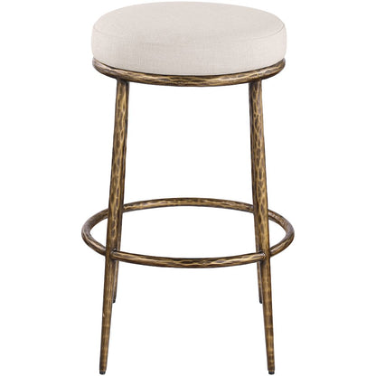Ferro Beige Performance Fabric Upholstered Bar Stool