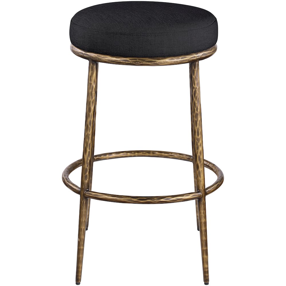 Ferro Black Performance Fabric Upholstered Bar Stool