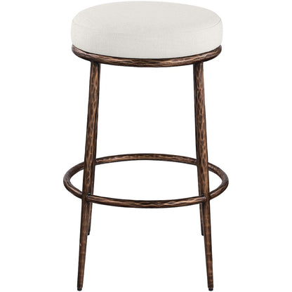 Ferro Cream Performance Fabric Upholstered Bar Stool