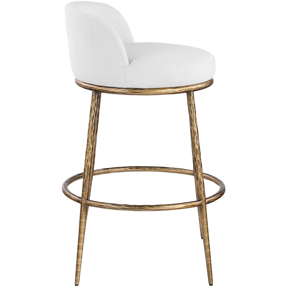 Ferro White Performance Fabric Upholstered Bar Stool